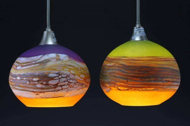 art glass pendant light for kitchen