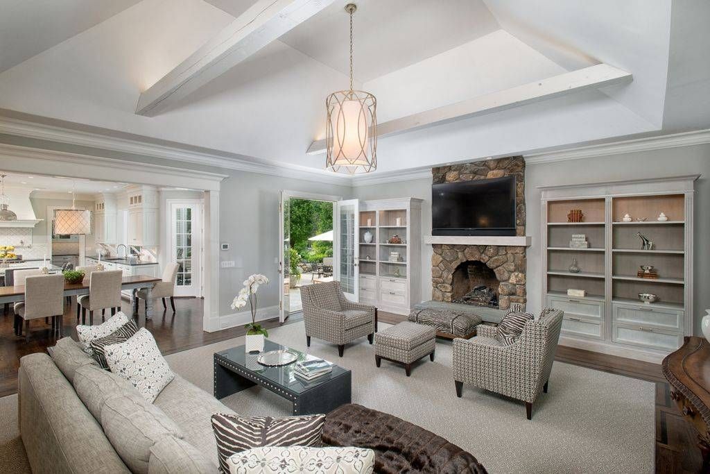 Living Room With Carpet & Hardwood Floors In New Canaan, Ct Inside Sausalito Pendant Lights (View 13 of 15)