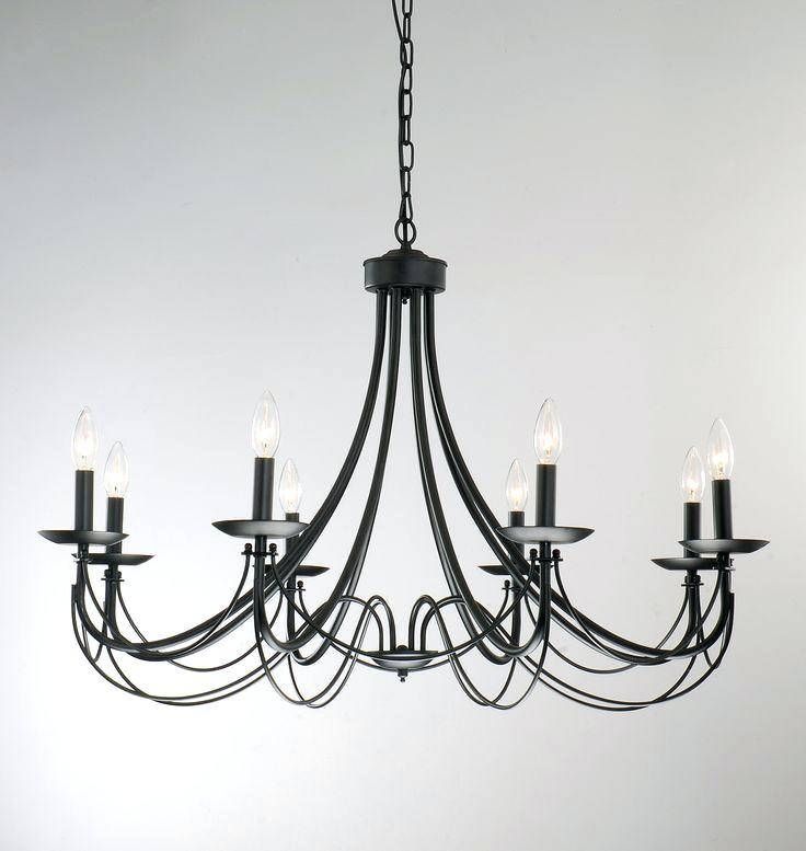 Luxury Rustic Wrought Iron Chandelier E14 Candle Black Vintage Pertaining To Wrought Iron Lights Australia (Photo 7 of 15)
