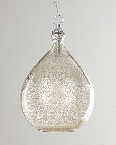 Mercury Glass 1 Light Pendant Intended For Mercury Glass Lights Fixtures (Photo 5 of 15)