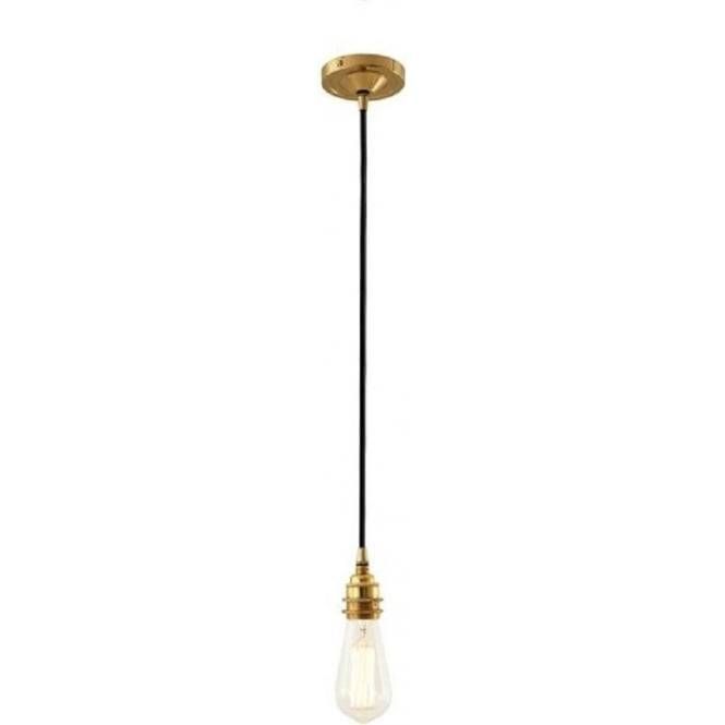 Minimalist Bare Bulb Pendant Light Fitting On Vintage Braided Cable With Regard To Bare Bulb Pendants (View 12 of 15)