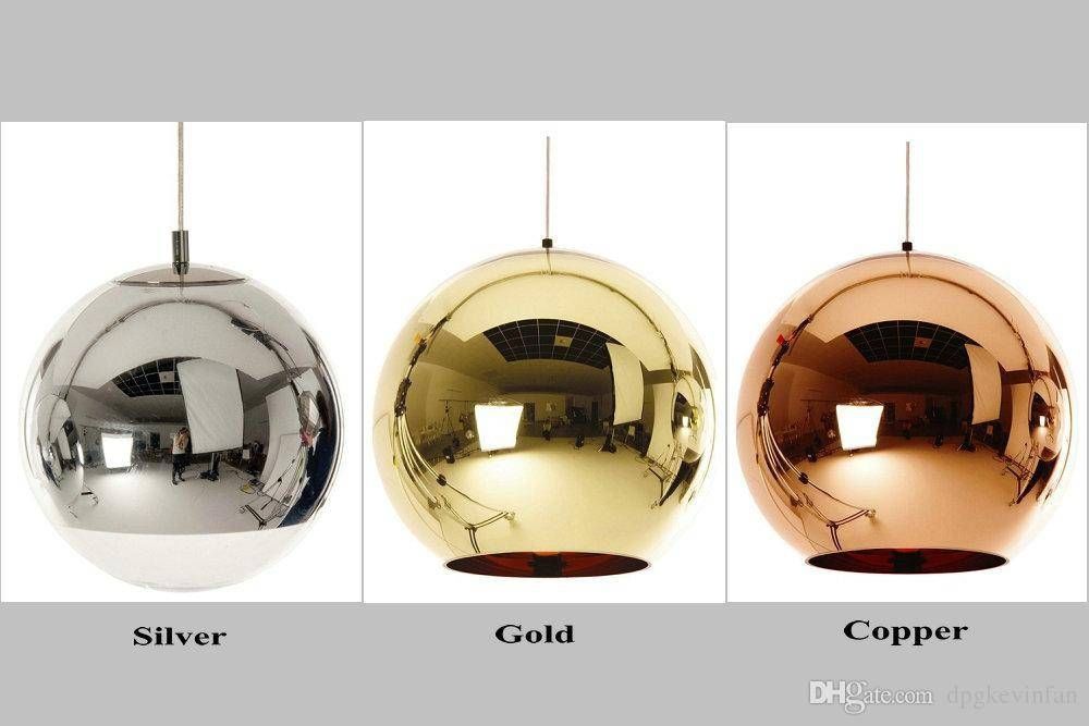 Mirror Ball Pendant Plated Glass Ball Chandelier Modern Art Inside Silver Ball Pendant Lights (Photo 3 of 15)