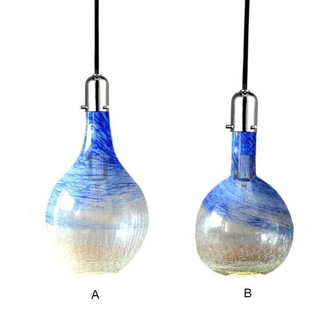 Modern Andria Blue Ice Crack Glass Pendant Lighting 12156 : Browse Regarding Cracked Glass Pendant Lights (Photo 9 of 15)