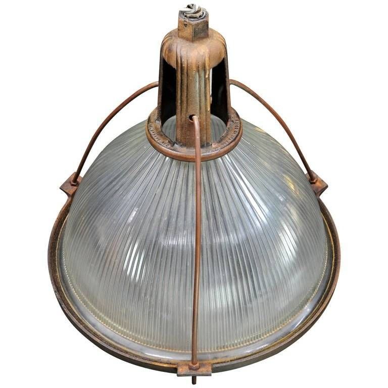 Monumental 1910s Vintage Industrial Holophane Warehouse Pendant With Warehouse Pendant Light Fixtures (Photo 7 of 15)
