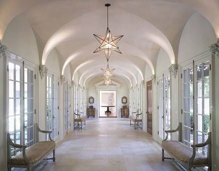 Moravian Star Light Hall Traditional With Bench Hallway Lighting Intended For Hall Pendant Lights (Photo 13 of 15)