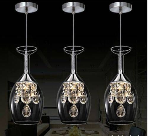New Modern Wine Glasses Crystal Wineglass Chandelier Light Lights In Wine Pendant Lights (Photo 11 of 15)