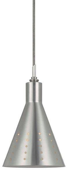 Nickel Silver Brushed Steel Mini Pendant Light Perforated Metal 4 Inside Brushed Stainless Steel Pendant Lights (View 2 of 15)