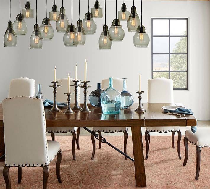Paxton Glass 16 Light Pendant | Pottery Barn For Paxton Glass 8 Light Pendants (Photo 3 of 15)