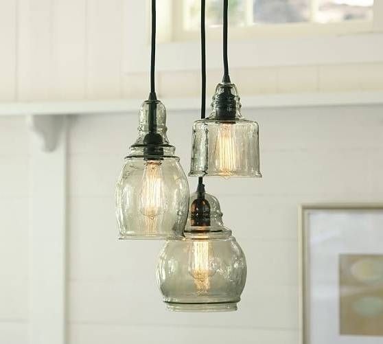 Paxton Glass 3 Light Pendant Pottery Barn Paxton Glass 3light For Paxton Glass 3 Light Pendants (Photo 11 of 15)