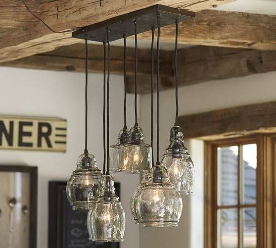 Paxton Glass 8 Light Pendant | Pottery Barn In Paxton Pendant Lights (Photo 1 of 15)