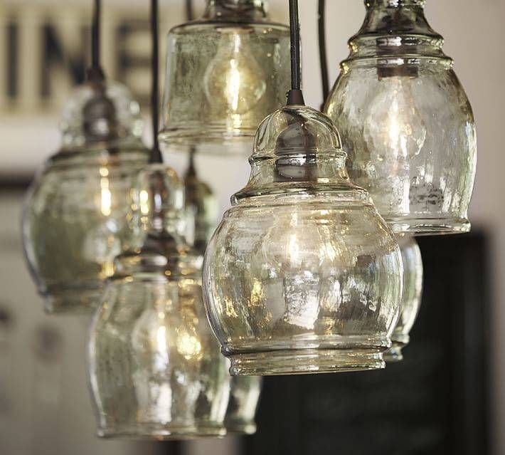 Paxton Glass 8 Light Pendant | Pottery Barn With Regard To Paxton Hand Blown Glass 8 Lights Pendants (Photo 3 of 15)