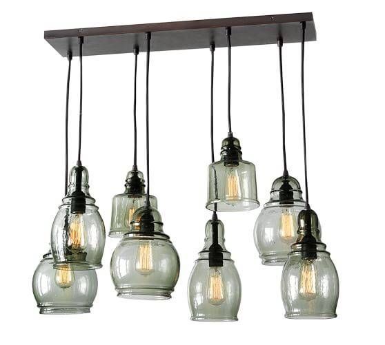 Paxton Glass 8 Light Pendant | Pottery Barn Within Paxton Glass 8 Light Pendants (Photo 2 of 15)