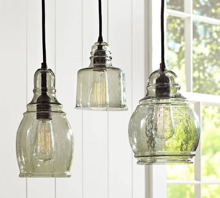 Paxton Glass Single Pendants | Pottery Barn Regarding Hand Blown Glass Pendant Lights (Photo 1 of 15)