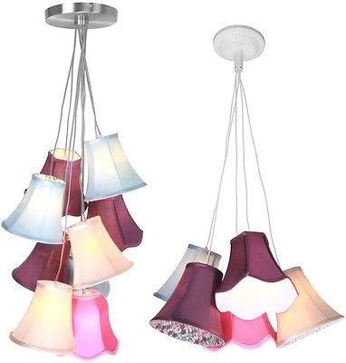 Pendant Light Tiered 9 And 5 Multi Coloured Shades Ceiling Hanging Within Multi Coloured Pendant Lights (View 10 of 15)