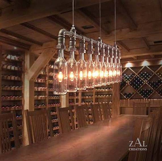 Pendant Light. Wine Beer Bottles Suspension Lamp. Within Wine Bottle Ceiling Lights (Photo 3 of 15)