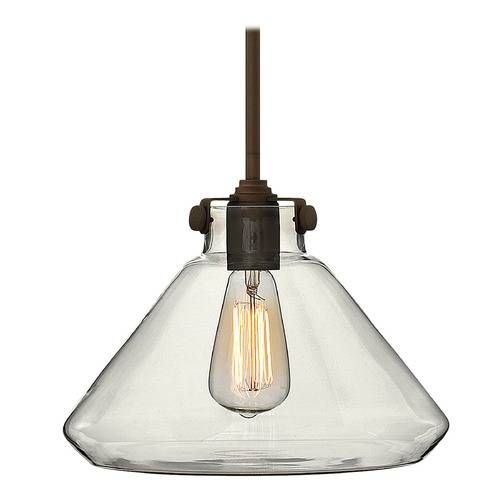 Pendant Light With Clear Glass In Oil Rubbed Bronze Finish In Oil Rubbed Bronze Pendant Lights (Photo 11 of 15)