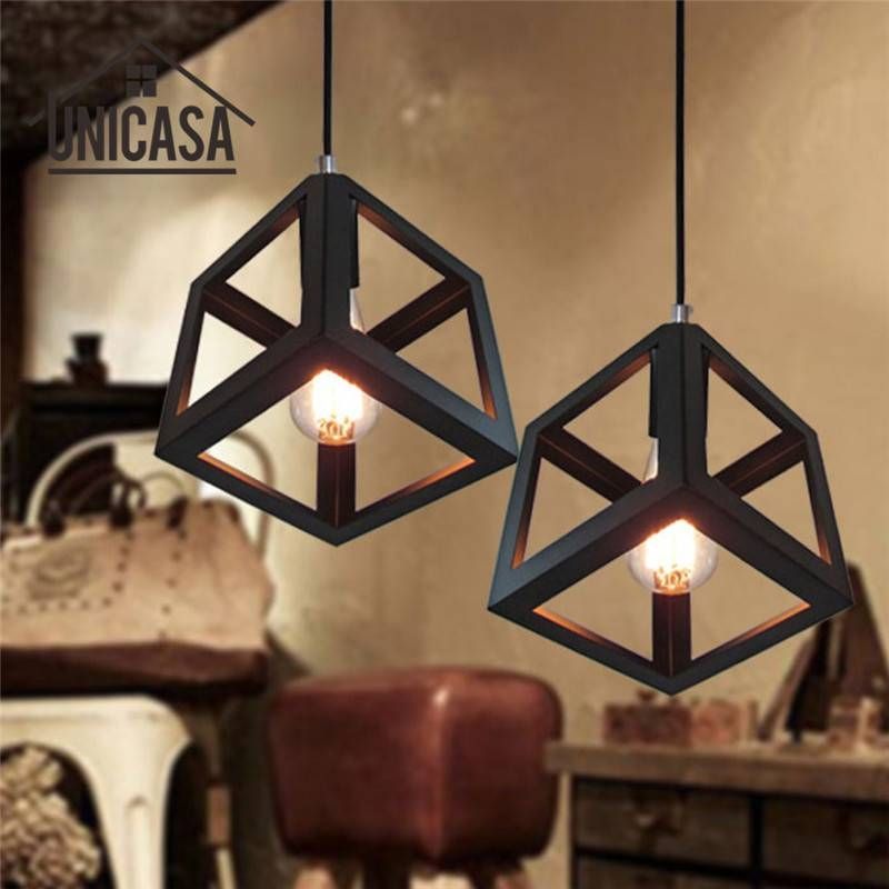 Pendant Lighting Fixtures. Vintage Industrial Metal Cage Pendant For Wrought Iron Lights Fixtures For Kitchens (Photo 3 of 15)