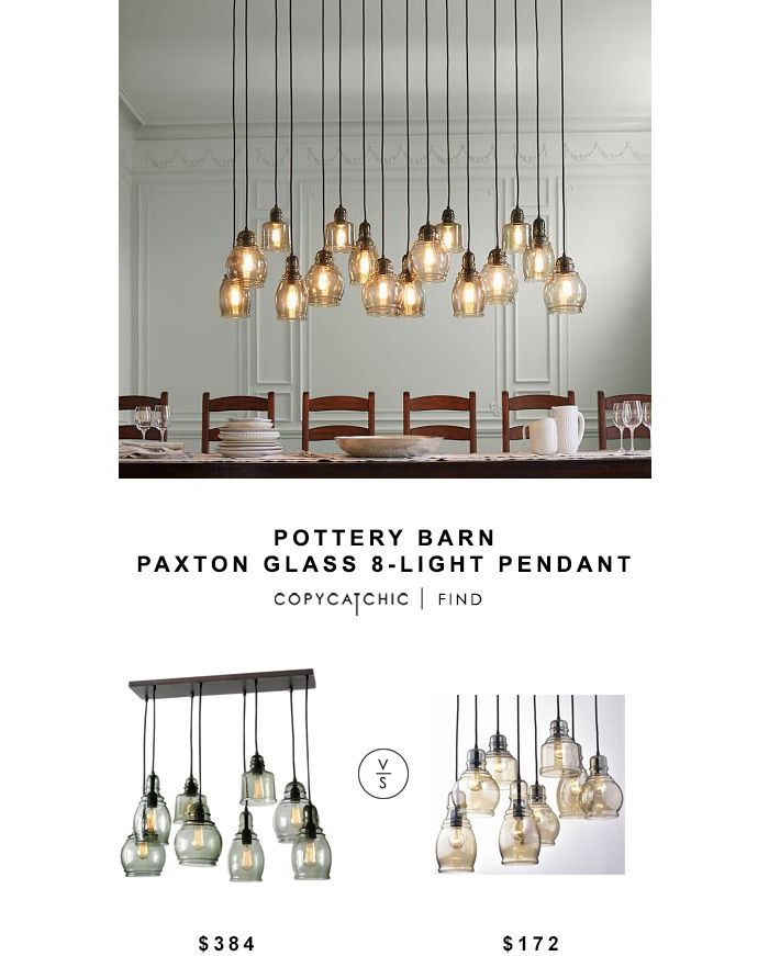 Pottery Barn Paxton Glass 8 Light Pendant – Copycatchic Intended For Paxton Glass 8 Light Pendants (Photo 5 of 15)