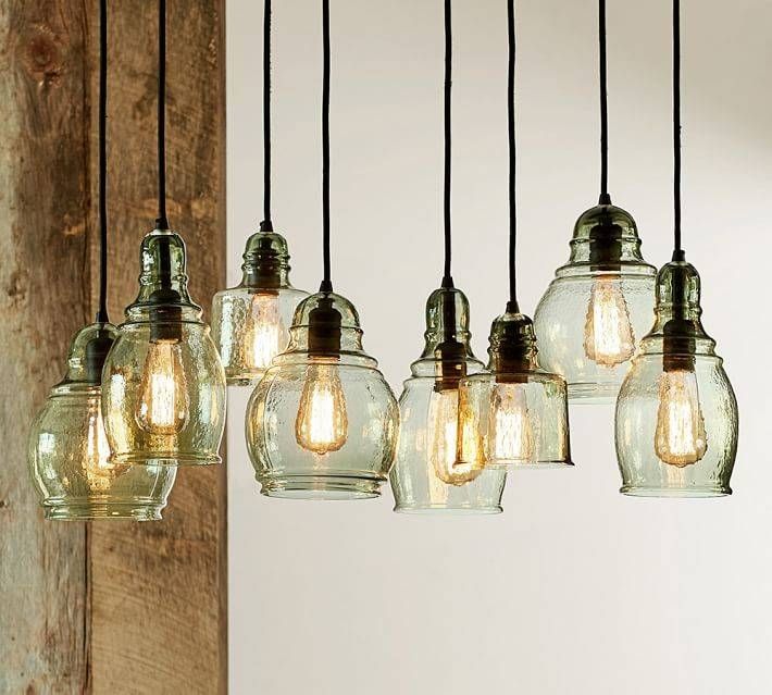 Professional Glass Pendant | Pottery Barn With Hand Blown Glass Lights Fixtures (View 10 of 15)