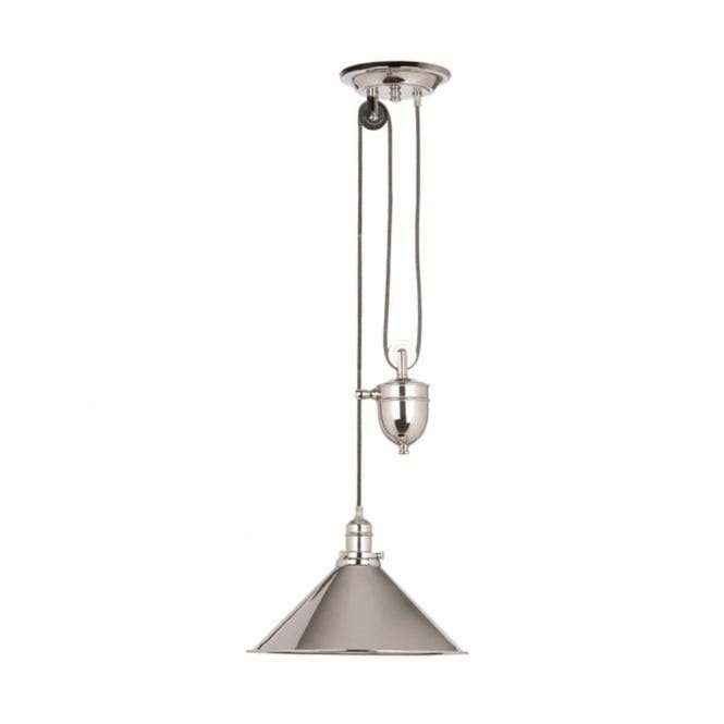Provence Polished Nickel | Rise And Fall Pendant | Traditional Pendant Intended For Rise And Fall Pendant Lighting (Photo 2 of 15)