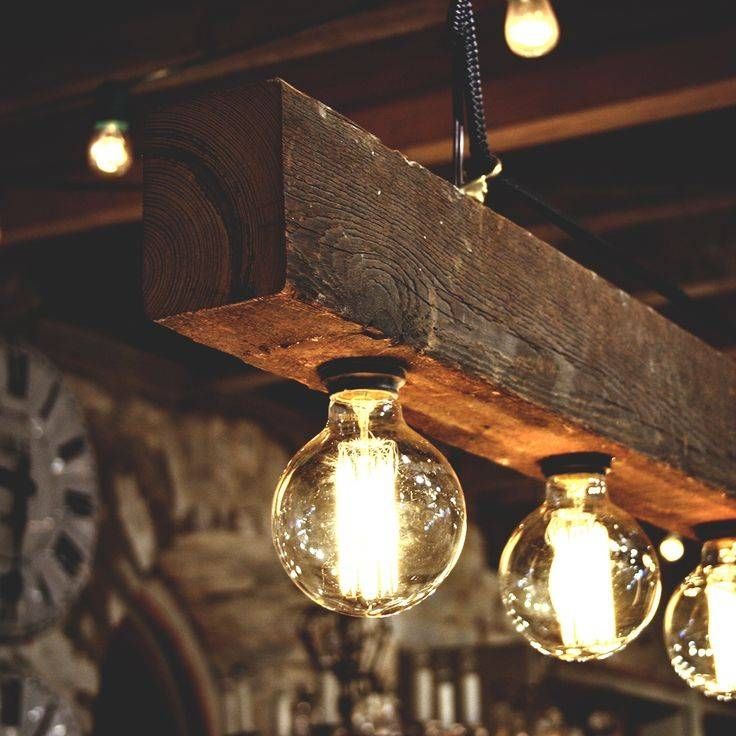 Reclaimed Wood Beams Best Diy | Id Lights With Rustic Light Pendants (Photo 7 of 15)