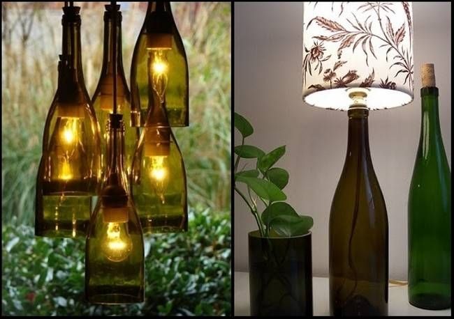 Recycled Glass Bottles Modern Lamps | Recycled Things With Recycled Glass Lights Fixtures (Photo 15 of 15)