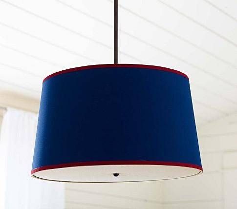 Red Drum Flush Mount Light – Pottery Barn Kids Pertaining To Navy Pendant Lights (View 13 of 15)