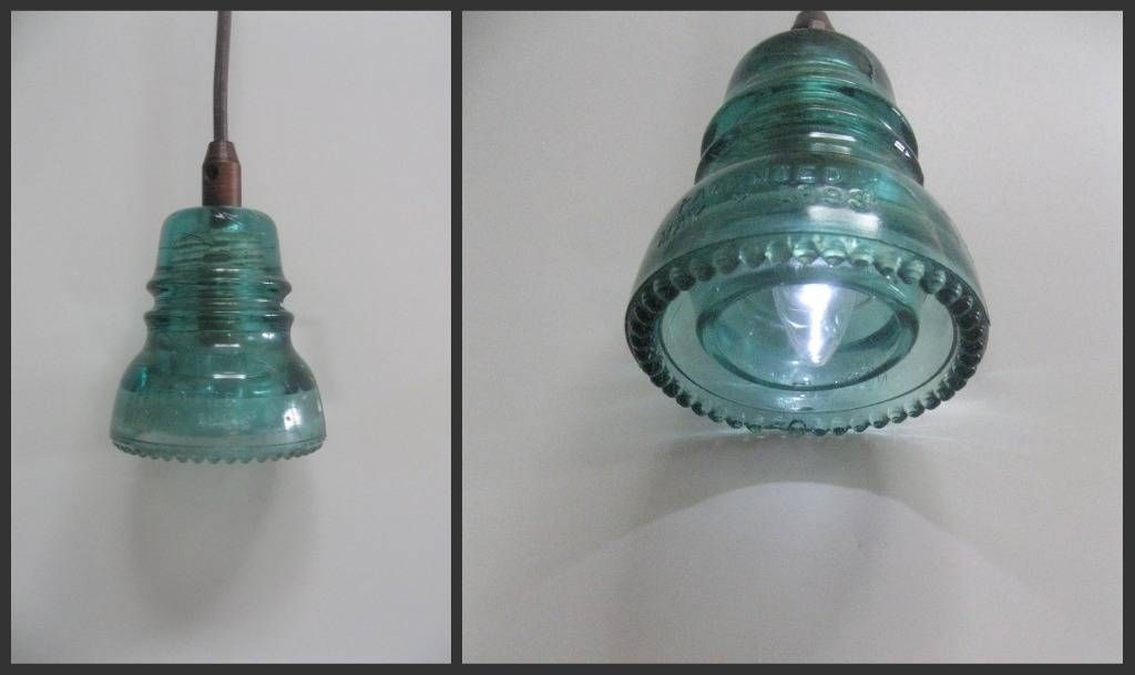 Remodelaholic | Recycling Glass Insulators Into Pendant Light Throughout Insulator Pendant Lights (Photo 1 of 15)