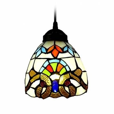Renaissance Pattern Baroque Tiffany Art Stained Glass Style Mini Throughout Stained Glass Mini Pendant Lights (Photo 12 of 15)