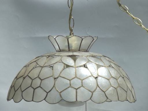 Retro Lighting, Pendant Lanterns And Swag Lamps Regarding Shell Lights Shades Pendants (Photo 1 of 15)