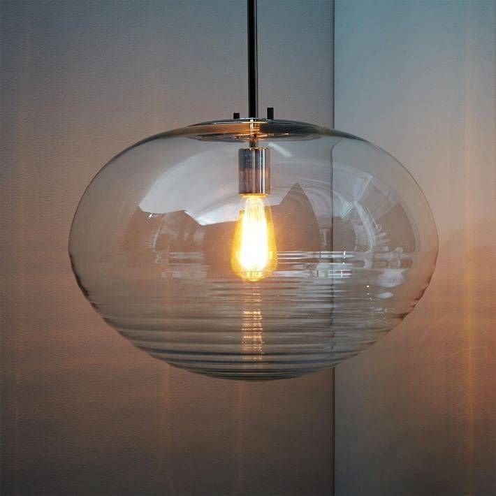 Ripple Glass Pendant – Oval | West Elm Intended For Oval Pendant Lights Fixtures (View 6 of 15)