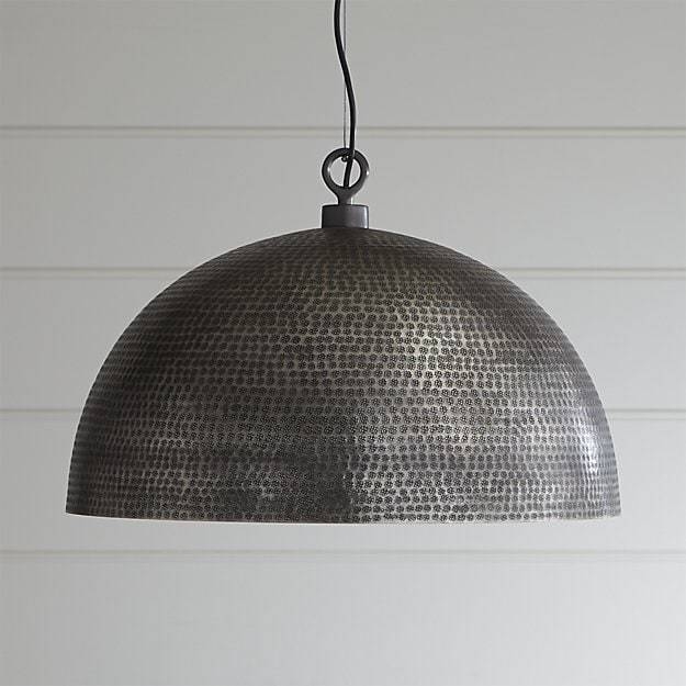 Rodan Hammered Metal Pendant Light | Crate And Barrel Inside Barrel Pendant Lights (Photo 1 of 15)