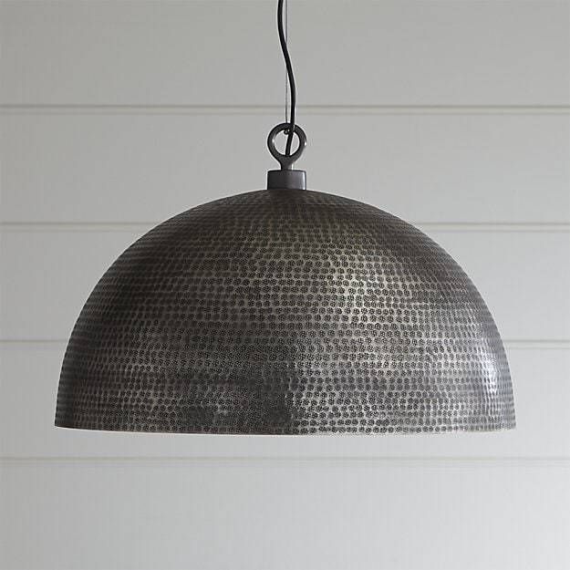 Rodan Hammered Metal Pendant Light | Crate And Barrel Regarding Crate And Barrel Pendant Lights (Photo 2 of 15)