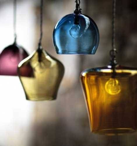 Romantic Interior Decorating With Handmade Colored Glass Lighting In Handmade Glass Pendant Lights (View 3 of 15)
