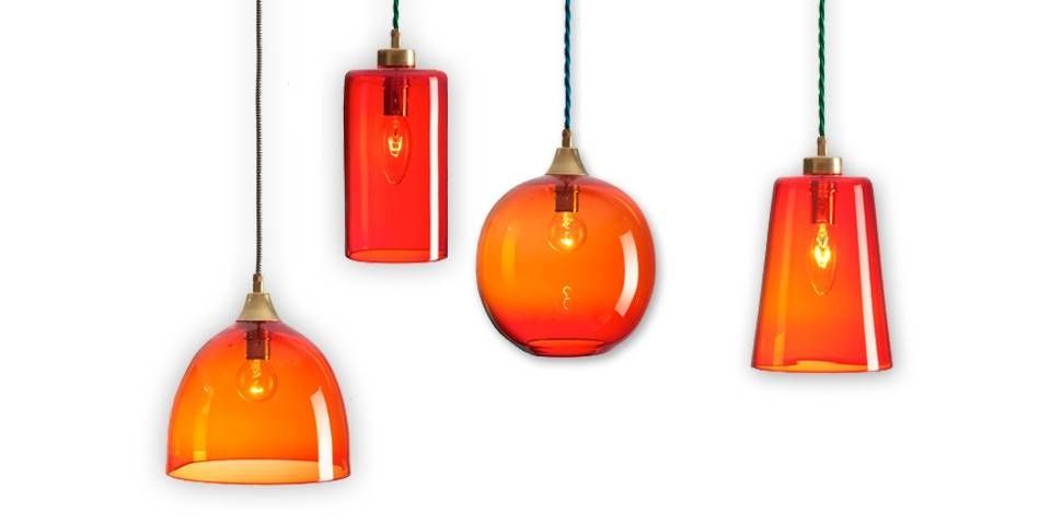 Rothschild & Bickers Glass Pendant Lights – Set Of Four | The Throughout Orange Glass Pendant Lights (Photo 4 of 15)