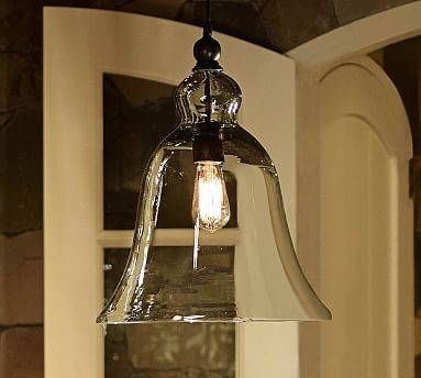 Rustic Glass Indoor/outdoor Pendant – Large | Pottery Barn For Rustic Glass Pendant Lights (View 5 of 15)