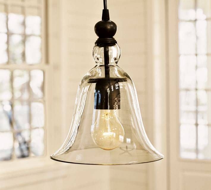 Rustic Glass Indoor/outdoor Pendant – Small | Pottery Barn Within Round Clear Glass Pendant Lights (Photo 15 of 15)