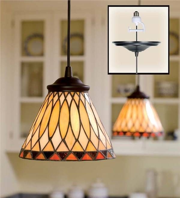 Screw In Stained Glass Pendant Light | Lamps & Lighting Regarding Stained Glass Lamps Pendant Lights (Photo 4 of 15)