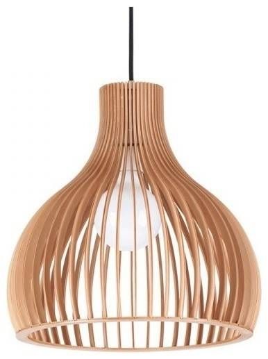 Semicircle Living Room Pendant Lighting Made From Wood In Wooden Pendant Lights (Photo 5 of 15)