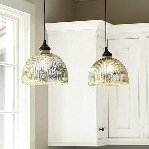 Silver Glass Shade Within Mercury Glass Pendant Lighting (View 13 of 15)