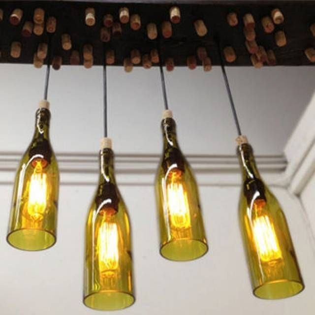 Soda Bottle Chandelier Pendant Lights Houzz For Wine Bottle Pertaining To Wine Pendant Lights (View 13 of 15)