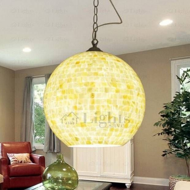 Style Bohemia Shell Ball Shade Large Pendant Lights Within Shell Lights Shades Pendants (View 4 of 15)