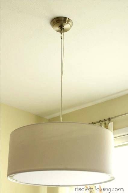 Switching Out A Light Fixture ~ West Elm Style – Its Overflowing Intended For West Elm Drum Pendant Lights (View 8 of 15)
