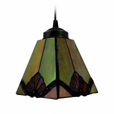Tawny Tiffany Art Stained Glass Style Mini Pendant Light In Square Intended For Art Glass Mini Pendant Lights (View 4 of 15)