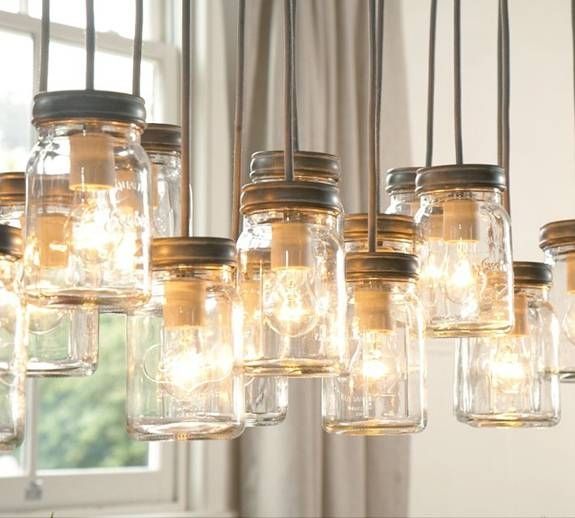 The Pink Chalkboard: Lighting Made From Mason Jars Inside Cottage Style Pendant Lights (View 3 of 15)