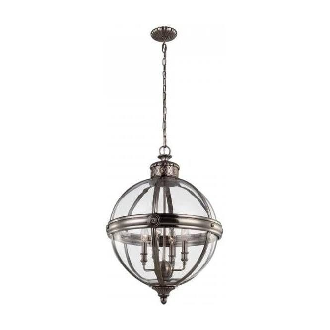 Traditional Victorian Style Glass Globe Pendant With Nickel Detailing Intended For Glass Ball Pendant Lights Uk (View 13 of 15)