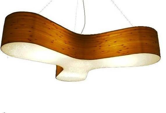 Trinity Bamboo Cork Or Wood Veneer Hanging Suspension Lamp Throughout Wood Veneer Lights Fixtures (Photo 1 of 15)