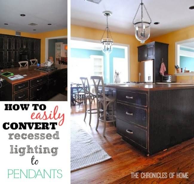 Tutorial} How To Convert Recessed Lights To Pendants – The Intended For Recessed Lights To Pendant Lights (Photo 1 of 15)