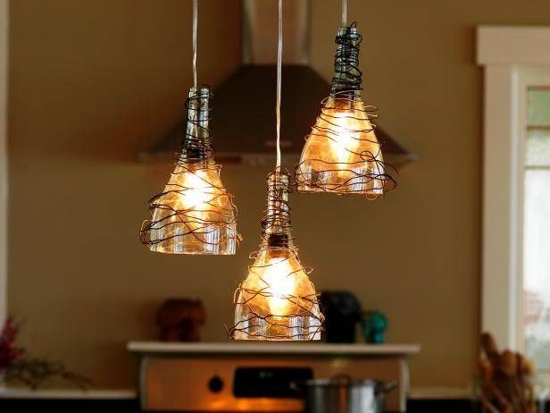Upcycle Wine Bottle Into Pendant Light Fixtures | How Tos | Diy Pertaining To Wine Pendant Lights (View 4 of 15)