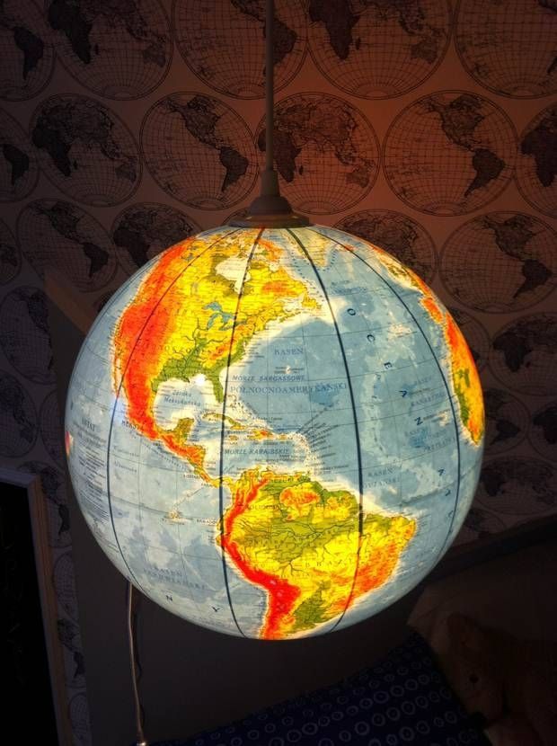 Upcycled World Globe – Easy Diy Pendant Lights With Regard To World Globe Pendant Lights (Photo 2 of 15)